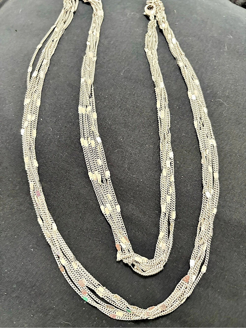Silver-Tone Layered Chain Necklace